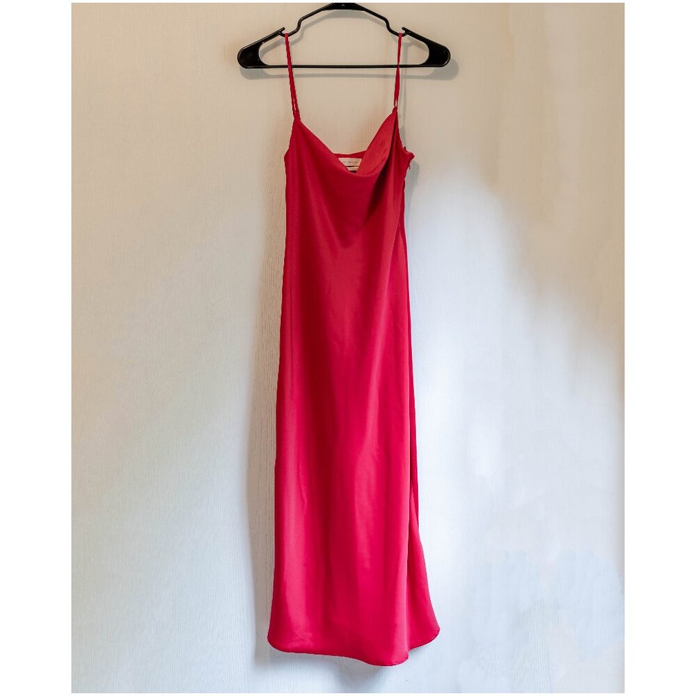 Urban Outfitters Red Satin Cowl Neck Slip Maxi Dress – Size XS